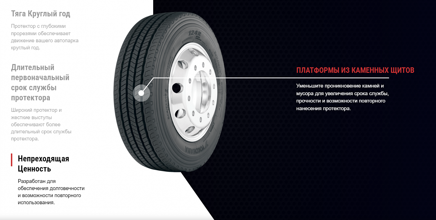 Грузовая шина Yokohama 124R 315/70 R22.5 156/150L, рулевая ось